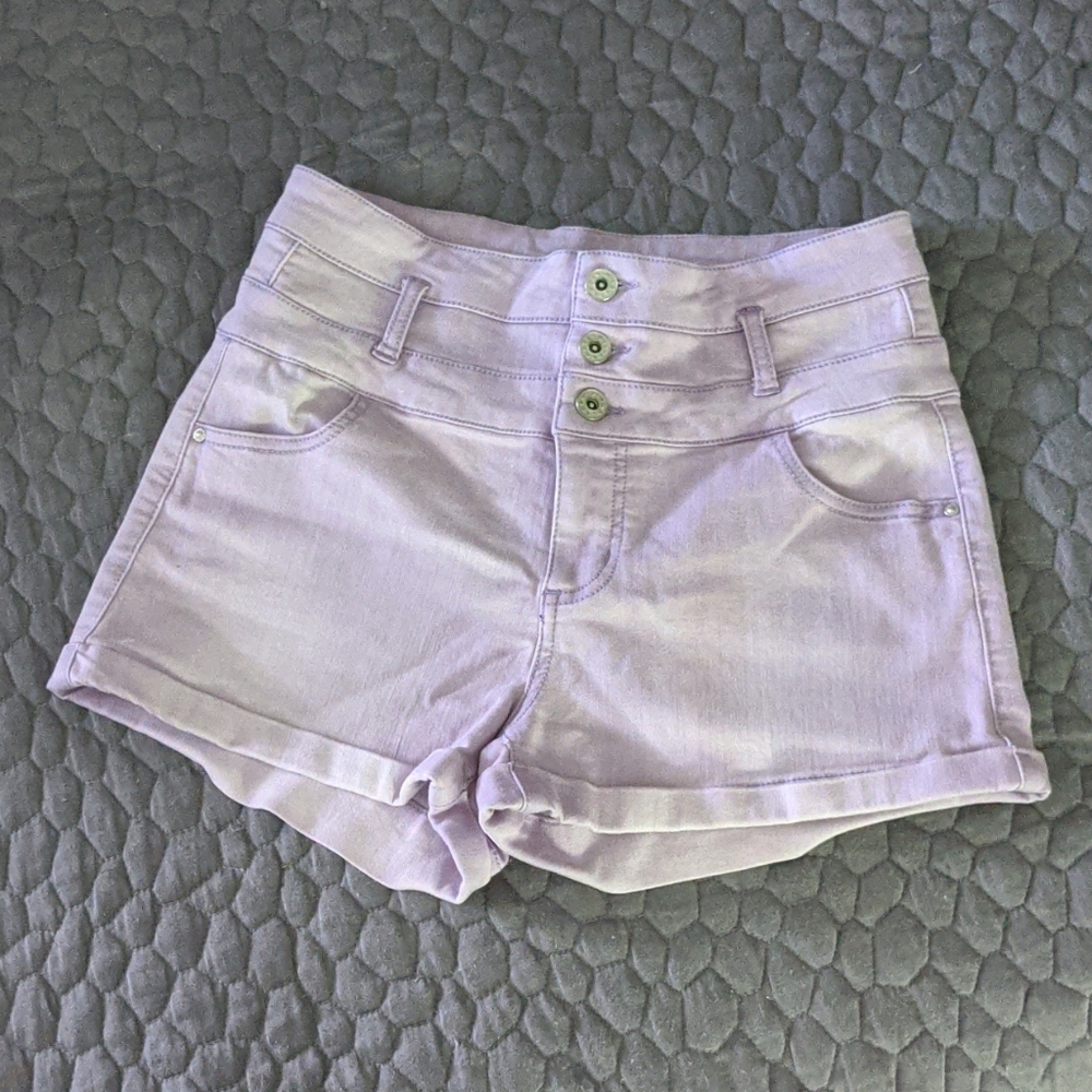 Tinseltown Women's High Waist Shorts in Light Purple